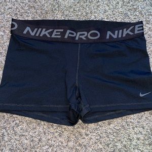 All black Nike Pro Spandex Shorts
